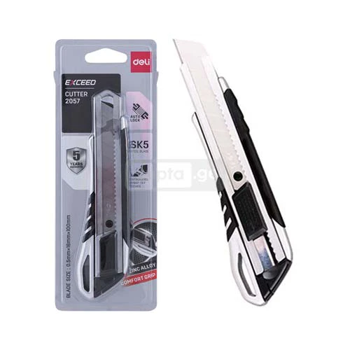 DELI-დელი საკანცელარიო დანა მყარი მეტალის კორპუსით 18მმ No.2057